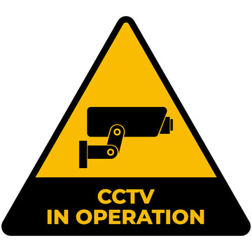 warning square cctv sign