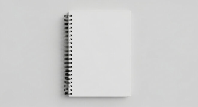 A top view perspective shows a blank ringbound diary resting flat on a neutral surface, providing an ideal template for personal journaling, creative writing tasks, and daily planning schedules