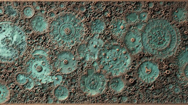 Intricate steampunk gears mechanical texture