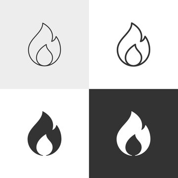 Calories burn vector icon in outline and solid styles, Editable stroke.