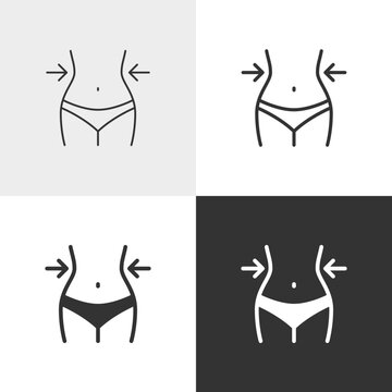 Slim waist vector icon in outline and solid styles, Editable stroke.