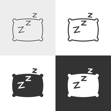 Sleeping pillow vector icon in outline and solid styles, Editable stroke.