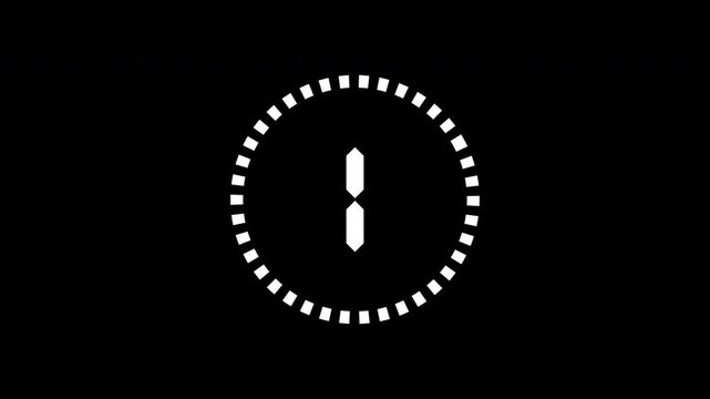 Minimalist 5 Second Digital Countdown Timer with White Segmented Numbers