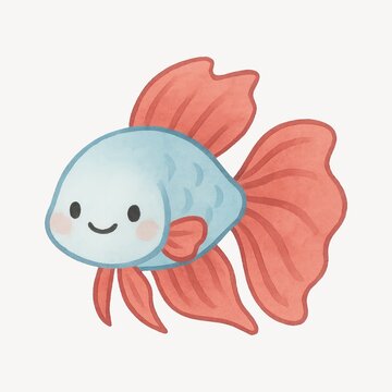 Cute cartoon fish illustration.
