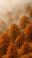 Obraz premium Misty autumn forest mobile wallpaper