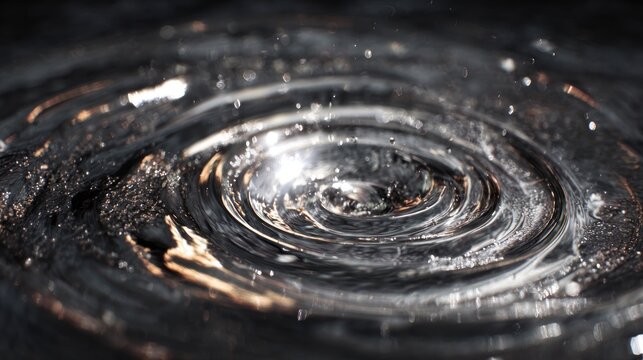 Water drop impact ripple splash