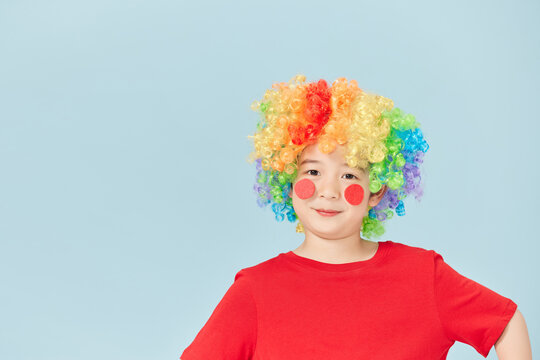Child Clown Costume Rainbow Wig