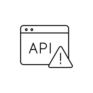 API abuse icon with warning badge