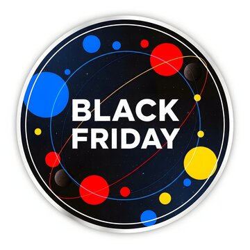Black friday space-themed logo design