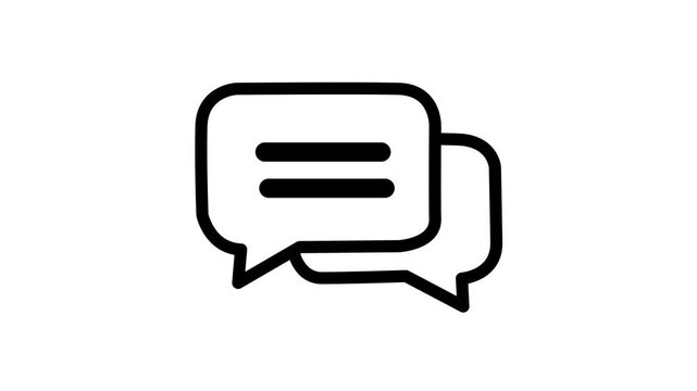 Speech ballon, chat concept, micro animation of dialog icon, communication concept, clip art, cartoon,on alpha transparent background.
