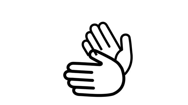 Clapping hands animation, applause gesture. 4k motion graphic animation.