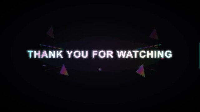 Thank You For Watching Text On Dark Black Background For Video End Screen Presentation