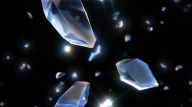 Abstract Glowing Crystal Orb with Chromatic Aberration and Light Refraction on Dark Background