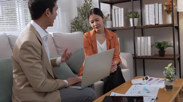 Financial Advisor Wealth Planning Consultation with Client Reviewing Documents, Signing Paperwork, Discussing Finance Strategy, Investment Goals, Budget Planning, and Building Trust Professional