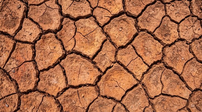 Dry Cracked Earth Background Illustrating Severe Drought