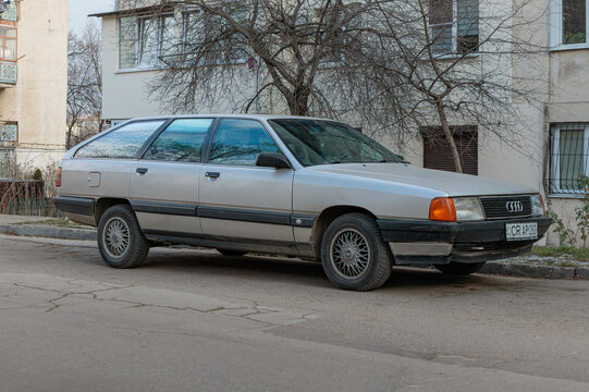 Chisinau, Moldova-February 10, 2025: Audi 100 Avant (C3, 1982&ndash;1991)