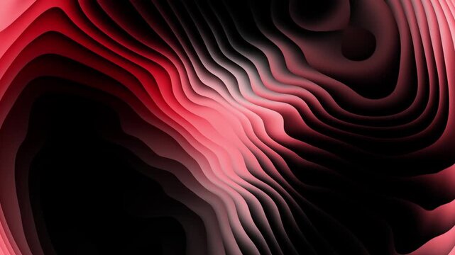 Abstract red wave gradient paper cut layered background 3D topography motion loop