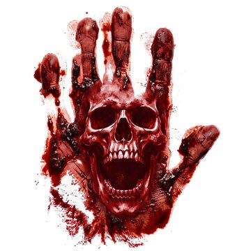 Evil Skull Bloody Hand