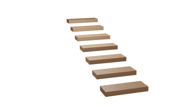3D staircase with a natural wood texture and clean geometric design. Suitable for architecture, interior design, construction, home improvement, and 3D visualization projects.