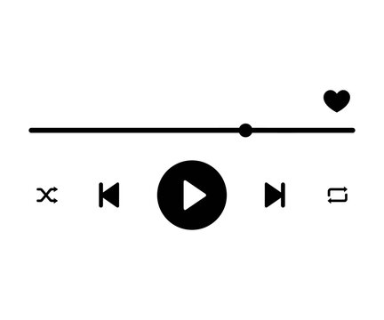 Audio music player UI media control bar icon