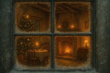 Obraz premium Cozy winter evening background