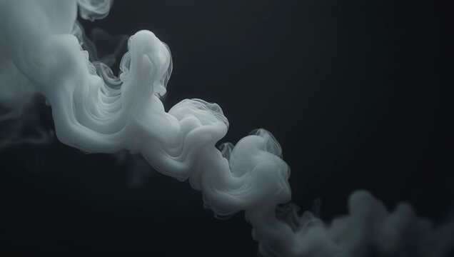 Soft White Smoke Swirling in Darkness