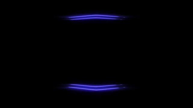 Abstract neon blue glowing lines frame tunnel dark background cyber tech