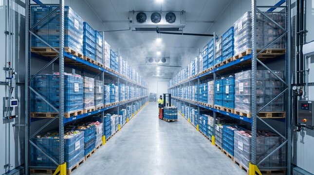 Modern Refrigerated Warehouse Protecting Fresh Food Quality During Storage