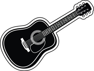 Fototapeta premium Stylized Acoustic Guitar Vector Icon for Music and Sound Design