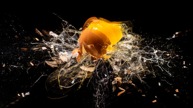 Egg exploding at high speed