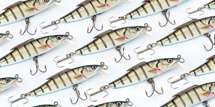 seamless pattern with fishing lure