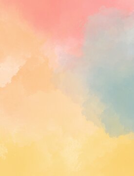 Pastel watercolor textures create a colorful artistic background