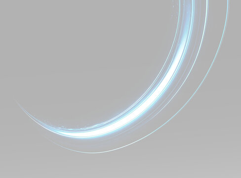Cyan arc sweeping downward with layered light trails and a clean modern glow 