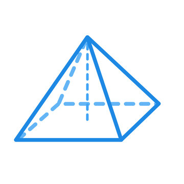Square base pyramid volume illustration