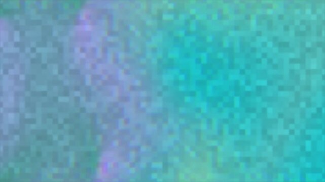 Abstract digital background with soft teal and purple gradient pixelated texture.