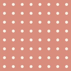Retro polka dot pattern on a warm terracotta background © Syaima Levantine