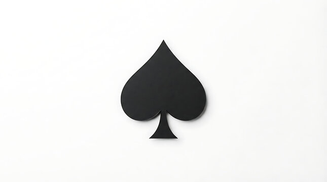A single black spade playing card suit icon isolated on a clean white background