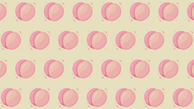 Cute seamless loop peach fruit pattern background design wallpaper