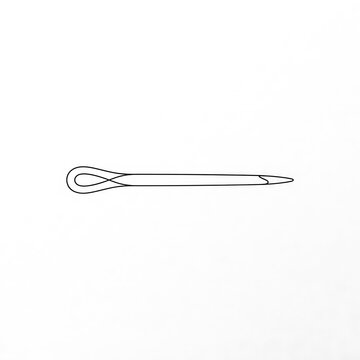 Cotter Pin Line Art: Mechanical Fastener Outline Illustration Vector