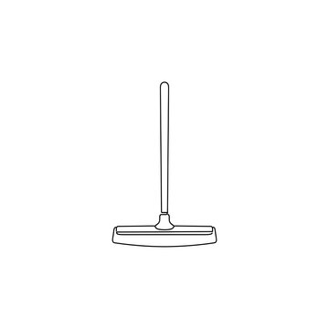 Floor Squeegee Outline - Cleaning Tool & Household Maintenance Line Art