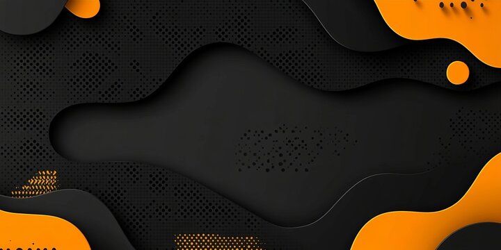 Minimalist Aesthetic Wall Art Featuring Smooth Gradient Blending Of Orange And Black Shapes