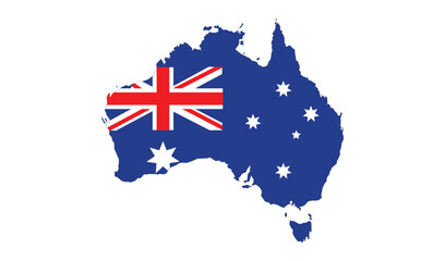 Map of australia filled with the national flag vector © Naim01