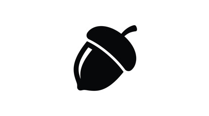 Black acorn silhouette on transparent background nut © Rube