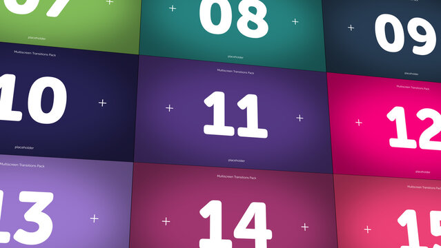 Premium Transitions Multiscreen X15 11 Variations &ndash; Fifteen Screen Transitions, Multi Video Grid Layouts, Split Screens and Dynamic Panel Effects for Professional Video Editing