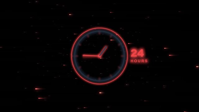 Digital Clock Showing Twenty Four Hours Countdown Against Space Background