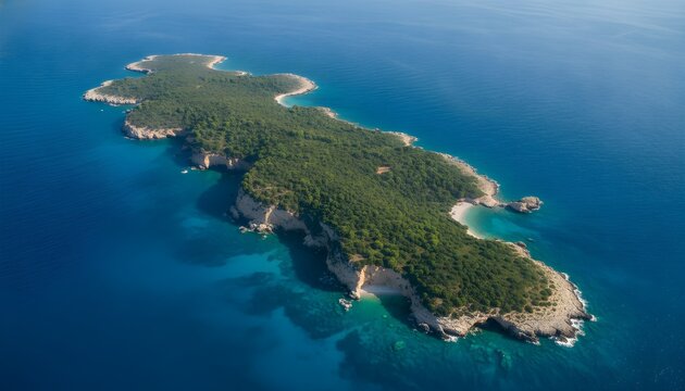 Sazan Island Albania Aerial View