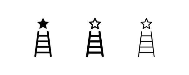 Naklejka premium Ladder to Success and Career Goal Icon Set