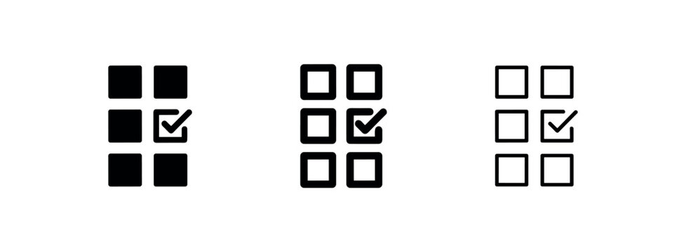 Task Management and Checklist Grid Icon Set