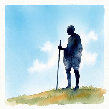 Gandhi jayanti watercolor background.