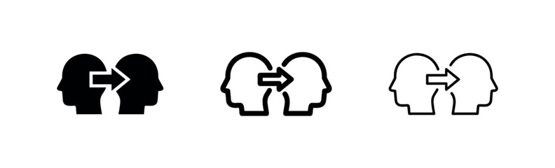 Fototapeta premium Head Communication Knowledge Transfer Icons